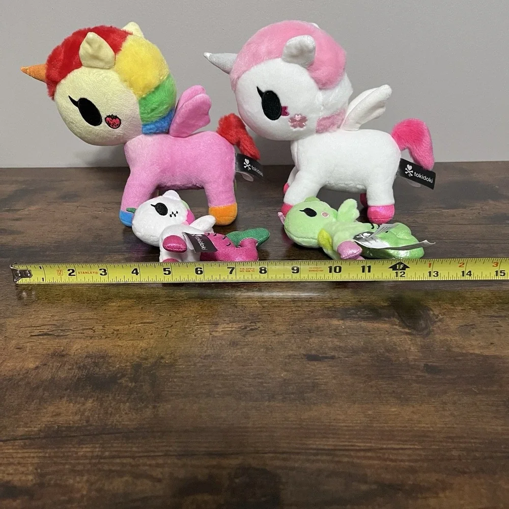Tokidoki Lot 2 Unicorno Plush 2 Mermicorno Key Chains Fruittina Pitaya Lilypad